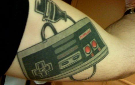 cool tattoos. cool NES Controller Tattoo