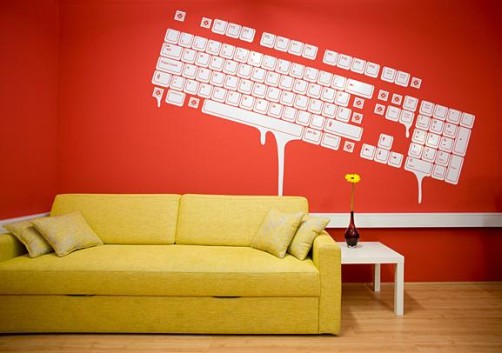 These cool wall graphic by Zek really give another meaning to geeky living 