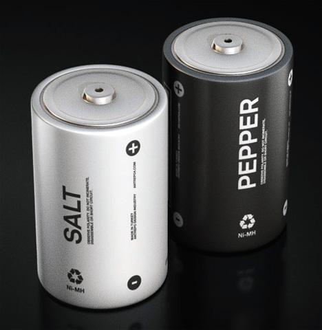 salt-pepper-shaker salt pepper shaker Battery Designed Salt and Pepper Shakers