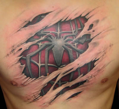spiderman-chest-tattoo