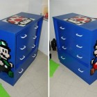 super mario brothers painted dresser 140x140 Super Mario Brothers Handpainted Super Dresser