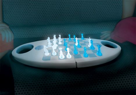 glowing chess set