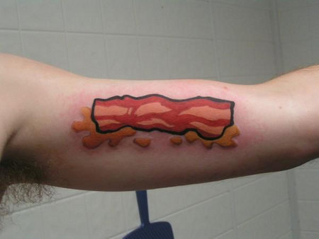 bacon tattoo design. One thing is for sure, people love to eat, 