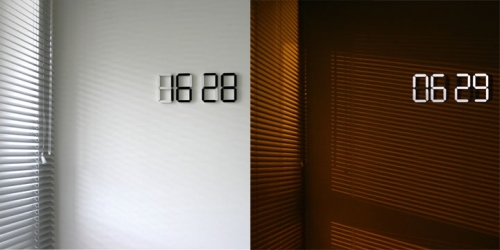 black white clock Digital and Automated Organic LED Wall Clock
