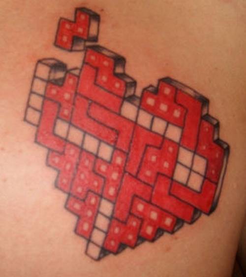 cool tetris tattoo. There is one game that every knows and has played 