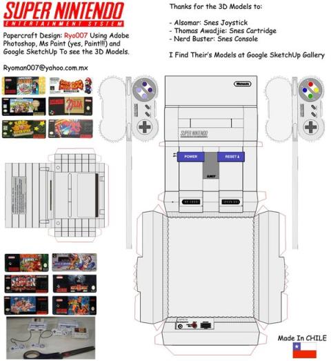 super nintendo papercraft super nintendo papercraft
