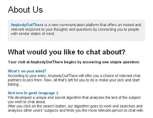anybody out there twitter chat