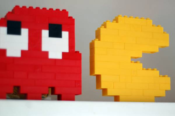 pacman video game lego art