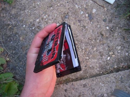 cassette tape tattoo. cassette tape wallet,