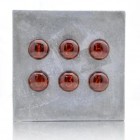 nixie tube clock concrete slab