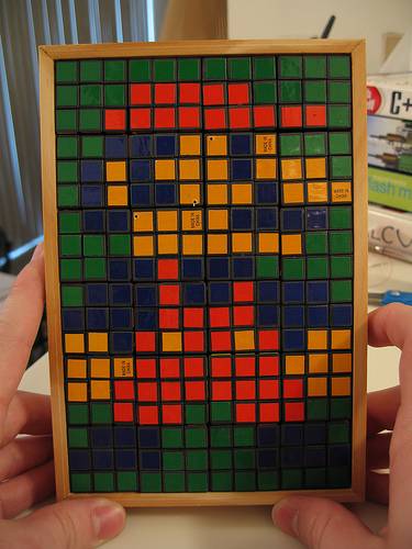 super mario bros  rubik's cube art