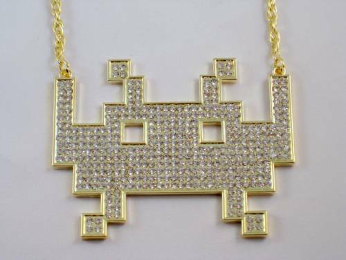 space invaders necklace design
