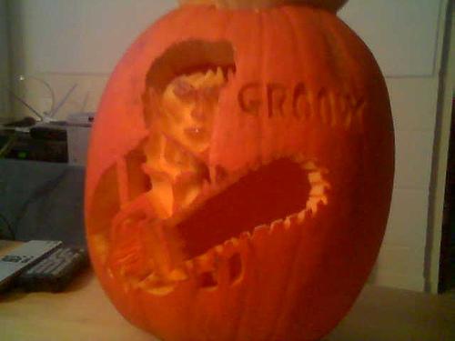 ash chainsaw pumpkin face ash chainsaw pumpkin face