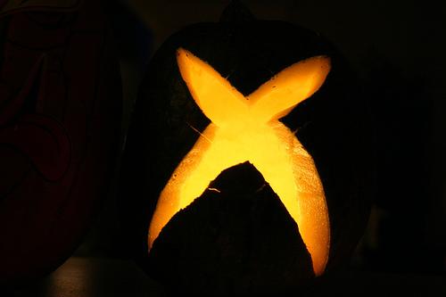 xbox logo blue. this Xbox logo pumpkin