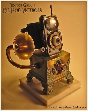 Steampunk Eye Pod Victrola iPod