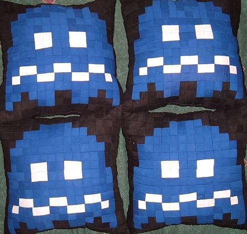blue pacman ghosts pillows blue pacman ghosts pillows