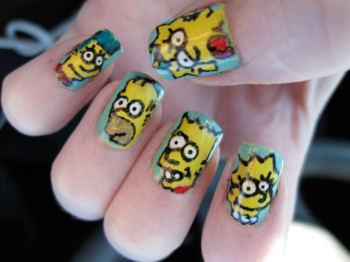 Designs For Nails. The Simpsons Nail Design