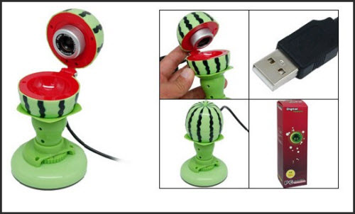 18 Geeky and Funny Webcams WATERMELON SHAPED WEBCAM