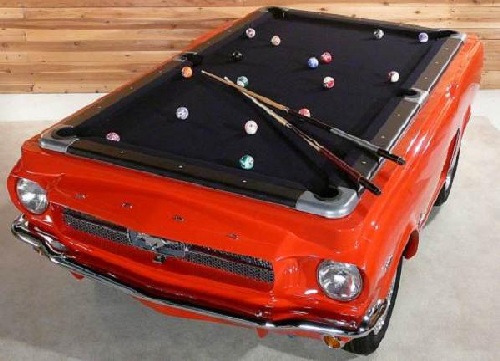 mustangpooltable The Phenomenal 1965 Ford Mustang Pool Table Keeps You at the Wheel