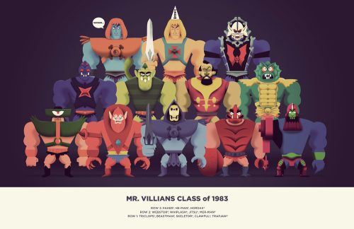He man and MOU Poster Mr Villians Class of 1983 Poster: Age of Cartoon Wall Bills is Back!