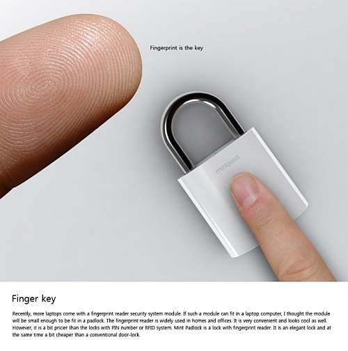 Fingerprint Padlock’s Key Design Lies In Your Fingers Mint Padlock 31 Fingerprint Padlock’s Key Design Lies In Your Fingers