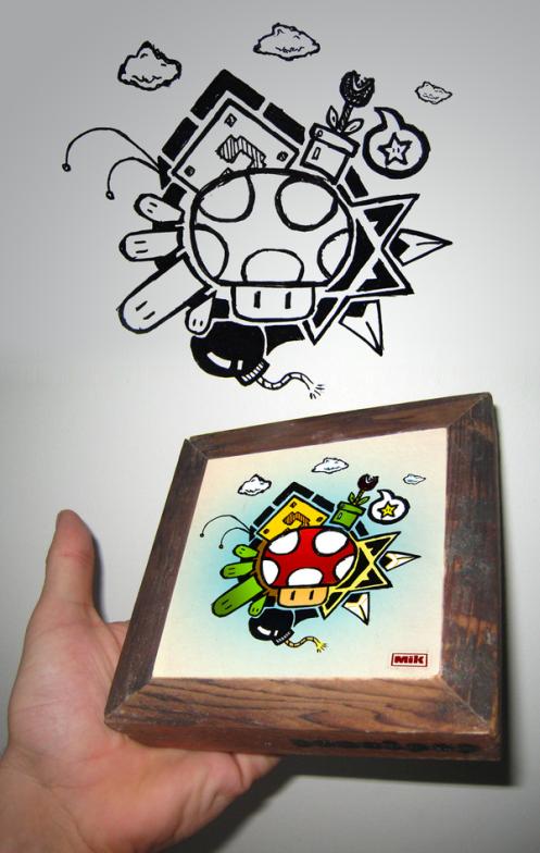 super mario world wooden frame Super Mario Inspired Wooden Frame Art Looks Quaint