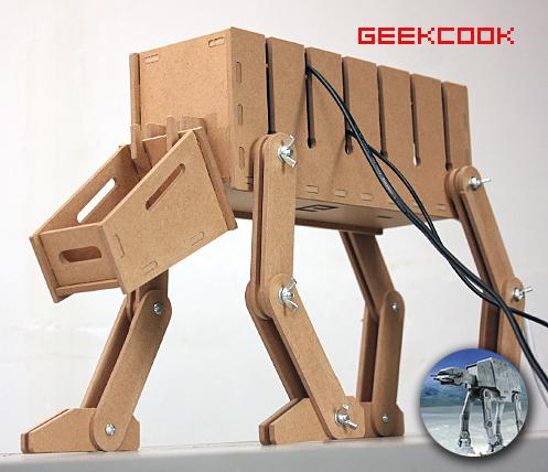 Star Wars AT AT DIY Kit Hides Messy Wires at Home wooden at at Star Wars AT AT DIY Kit Hides Messy Wires at Home