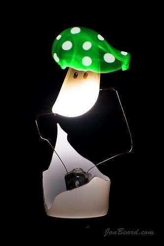 1up mushroom 1UP Mushroom Art Uses Broken Bulbs