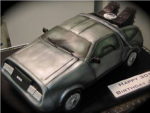 Dleorean The Delorean is Back From A Tasty Future As A Geeky Cake