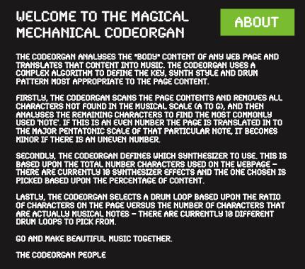 code organ about Code Organ Translates Websites Into Music!