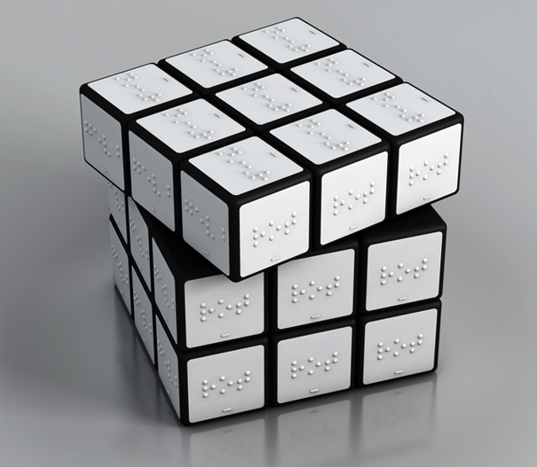 color braille rubik cube2 Color Rubiks Cube in Braille for Visually Challenged