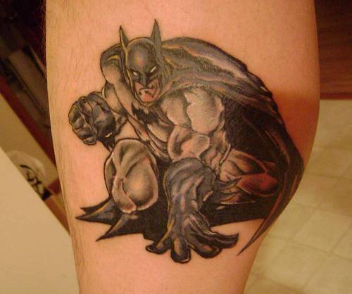 This Batman tattoo is simple and does justice to the character in its own 