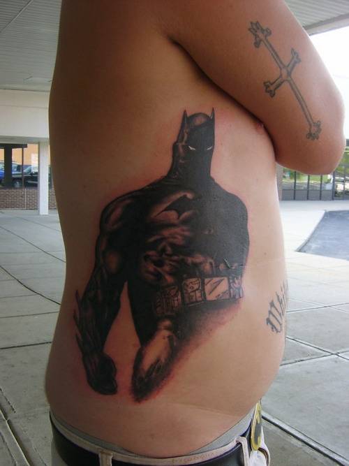 This Batman tattoo must have been really painful for the person who got it.