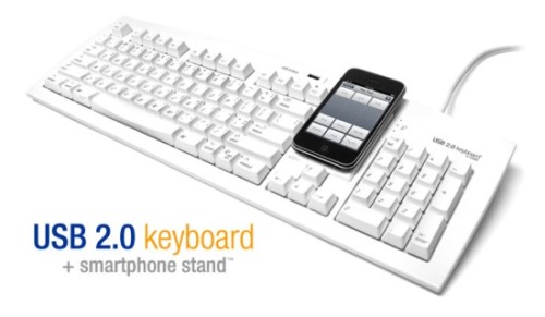 iPhone Docking Station Keyboard1 Matias USB 2.0 iPhone Keyboard has a Smartphone Stand Less Any Docking Functions!