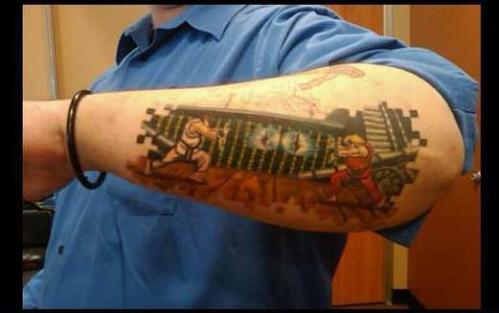 street fighter tattoo Street Fighter Tattoo Replicates Original Scene with Ryu and Ken