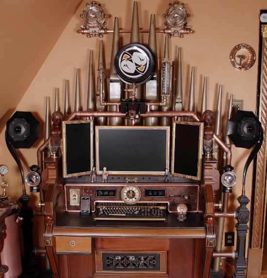 Steampunk Organ Computer Steampunk Organ Computer Takes Back To The Victorian Age