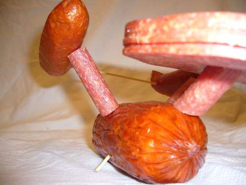 funny star trek enterprise meat sculpture
