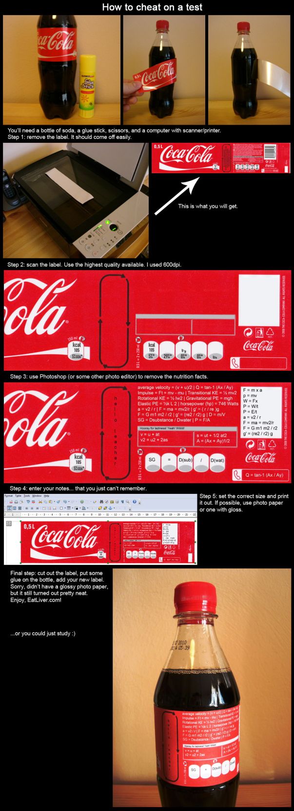 how to cheat on a test with a coke bottle how to cheat on a test with a coke bottle How to Cheat on a Test with Coke