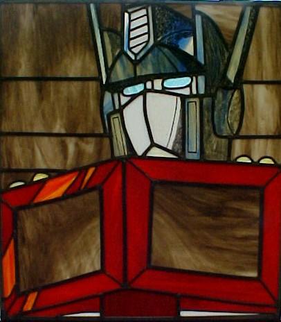 stained glass optimus prime Transformers Stained Glass Art Is Inspiring