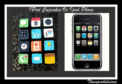 The iPod Touch iPhone Themed Cupcakes 3 The iPod Touch and iPhone Themed Cupcakes Look Simply Delicious