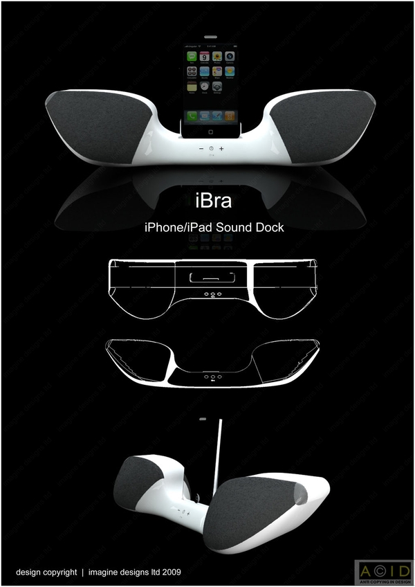 Winged iPhone Sound Dock 1 iBra: A Winged iPhone Sound Dock Design