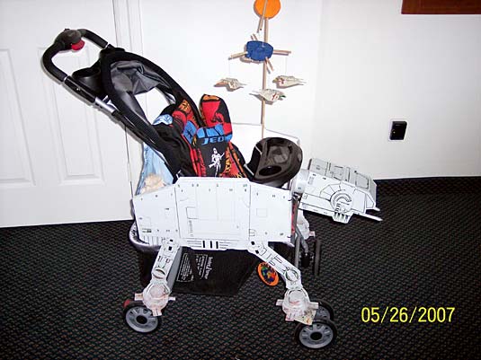 atatstroller1 Star Wars AT AT Stroller Transports Your Baby With Serious Firepower