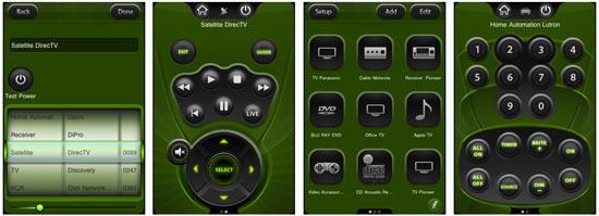 iphone universal remote screens