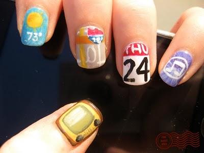 Paint the Apps of IPhone 4G on Your Nails Paint the Apps of iPhone 4G on Your Nails