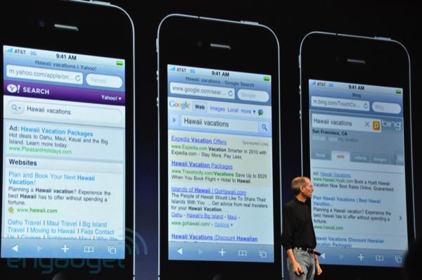 iPhone 4 search engines