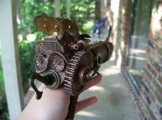 Ray Gun A Steampunk Gun Made from Household Scrap