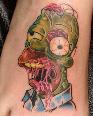 Zombie Homer Simpson Tattoo: Homer's Finally Been Inked!