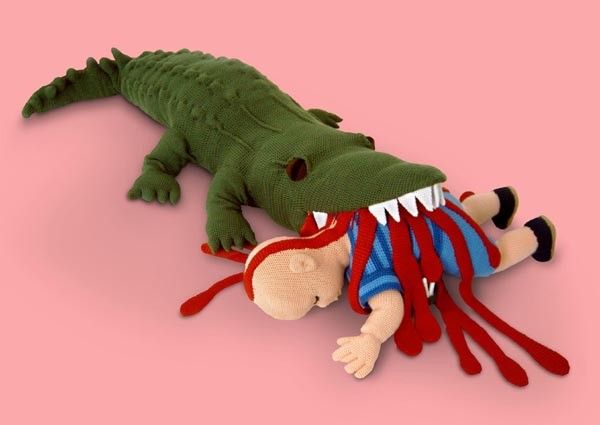 alligator attack bloody plush doll image alligator attack bloody plush doll image