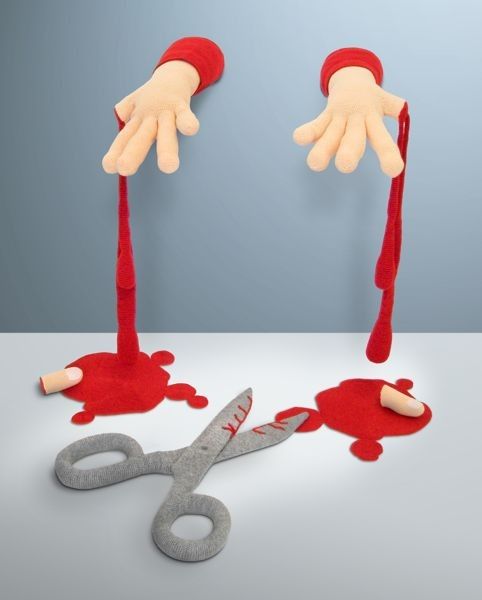 bloody fingers plush doll image bloody fingers plush doll image