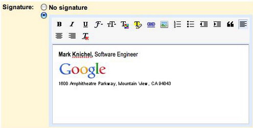 gmail rich text signature1 Gmail Launches Rich Text Signatures Feature
